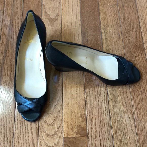 Christian Louboutin Shoes - ✨HPx2✨ Christian Louboutin Black Wedge Heels, 38.5